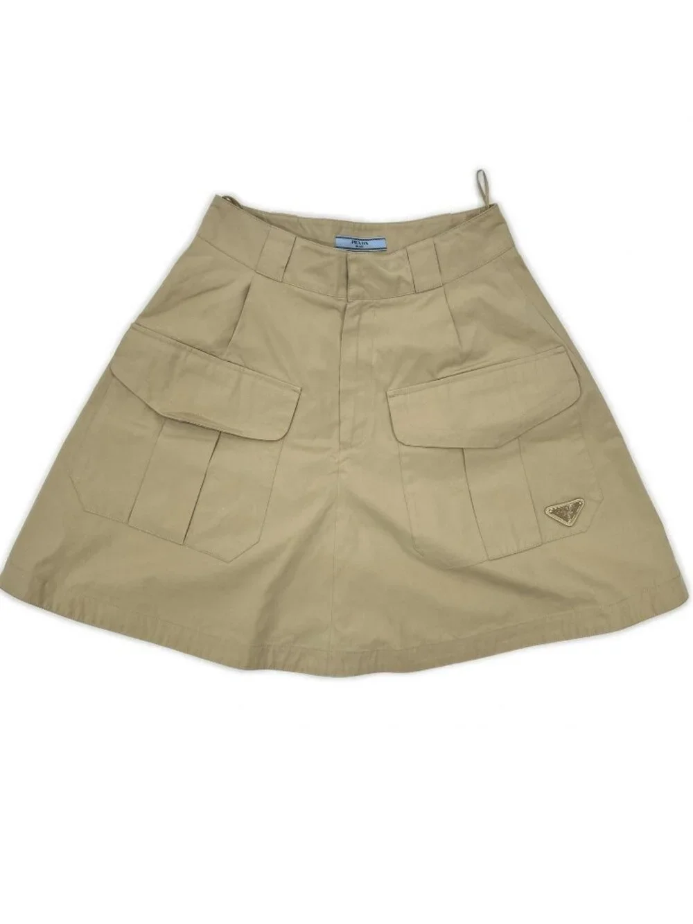 Prada Triangle Logo a Line Cargo Skirt 36